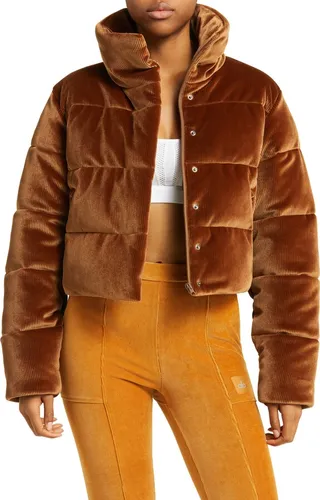 Gold Rush Rib Velour Puffer Jacket