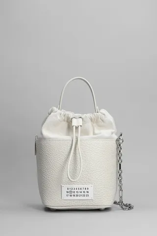 Hand Bag In White Leather