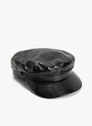 Faux Leather Cap Hat