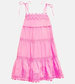 Embroidered cotton minidress
