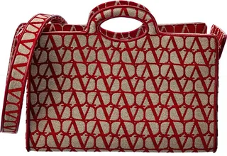 Valentino Toile Iconographe Canvas & Leather Tote