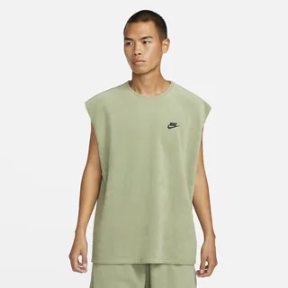 Men's Nike Sportswear Club Fleece Terry Sleeveless Top in Green