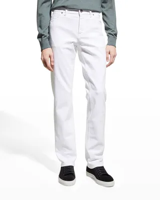 Men's Solid Straight Leg Denim Jeans