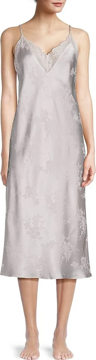 Floral Lace Trim Slip Nightgown
