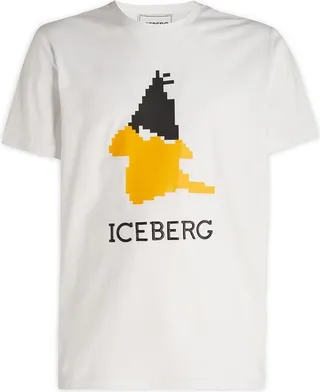 Iceberg Pixelated Daffy Duck Institutional Logo T-Shirt