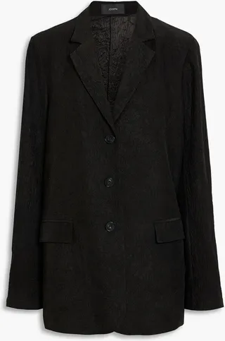 Jace crinkled-satin blazer