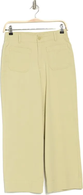 Cropped Cotton Twill Pants