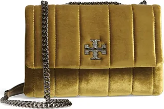 Small Kira Convertible Quilted Velvet Shoulder Bag