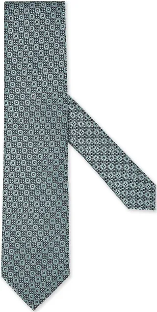 Geometric-Patterned Silk Tie