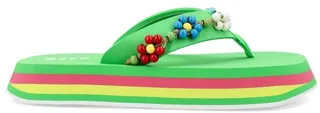 MSGM Stripe Trim Bead-Embellished Flip Flops