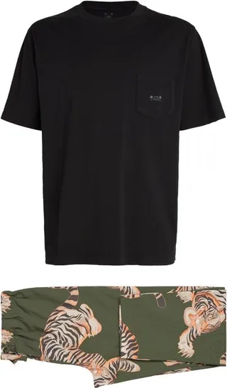 Desmond & Dempsey Rayas T-Shirt And Trouses Pyjama Set