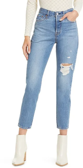 Wedgie Icon Ripped High Waist Ankle Slim Jeans