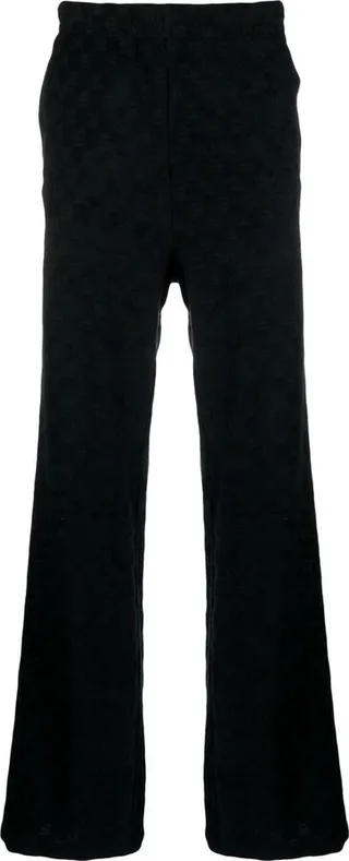 Monogram-Print Straight-Leg Trousers