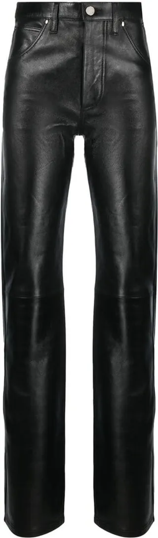 Wrandy straight-leg leather trousers