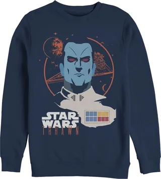 Men's Star Wars Grand Admiral Thrawn Galaxy Sweatshirt - Navy Blue - 2X Large