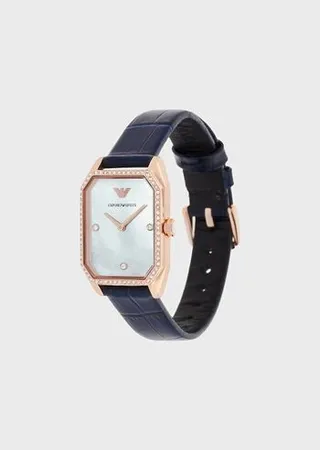 Two-Hand Blue Leather Watch