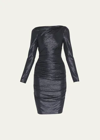 Metallic Mirrorball Draped Dress