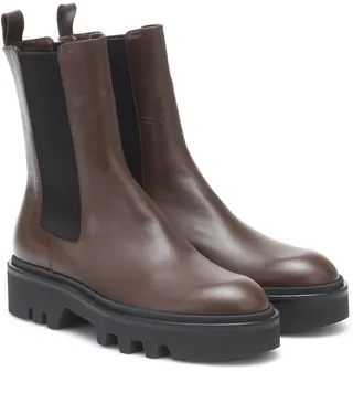Leather platform Chelsea boots
