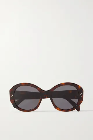 CELINE Eyewear - Oversized Round-frame Tortoiseshell Acetate Sunglasses - One size