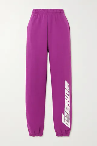 ROTATE Birger Christensen - Sunday Printed Organic Cotton-jersey Sweatpants - Purple