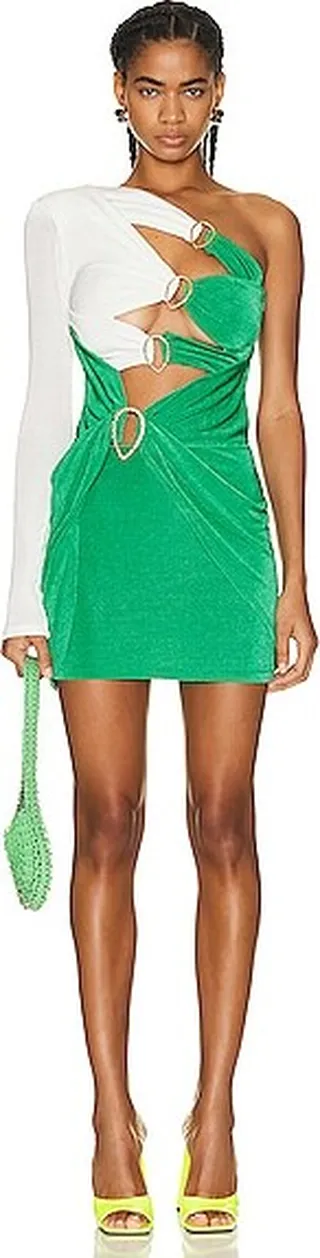 Raisa Vanessa Cut Out Mini Dress in Green