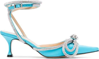 Crystal-Embellished Low-Heel Pumps