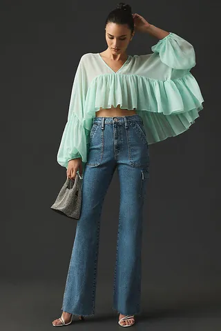 Hudson Faye High-Rise Bootcut Utility Jeans Blue