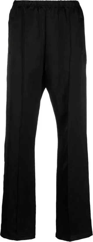 Linen-Silk Straight-Leg Trousers