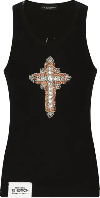 Crystal-Embellished Cotton Tank
