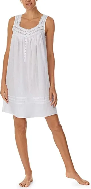 Eileen West Sleeveless Chemise (White) Women's Pajama