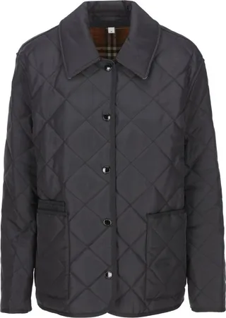 Burberry Diamond Quilted Button-Up Jacket