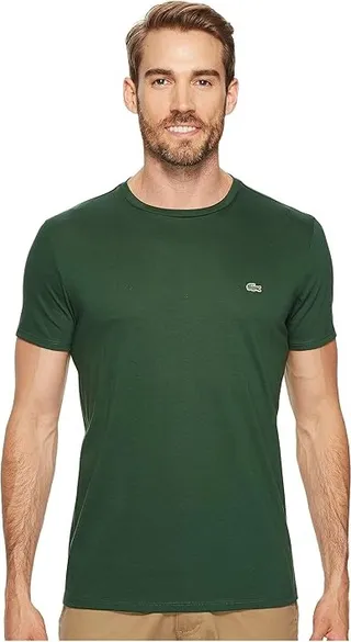 Lacoste Short-Sleeve Pima Jersey Crewneck T-Shirt (Green) Men's T Shirt