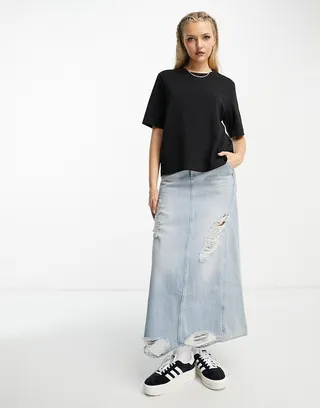 Weekday Perfect relaxed t-shirt in black