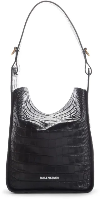 Croc Embossed Leather Tote