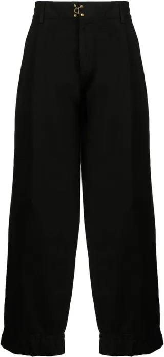 Wide-Leg Cotton Trousers