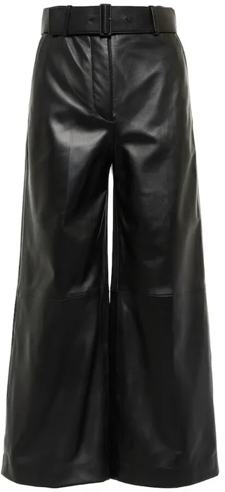 Taja high-rise leather culottes
