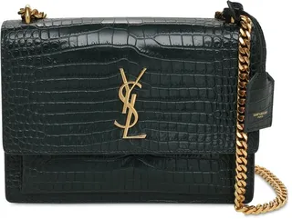 Medium Sunset croc embossed leather bag