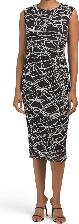 Cheyenne Crew Neck Sleeveless Mesh Dress