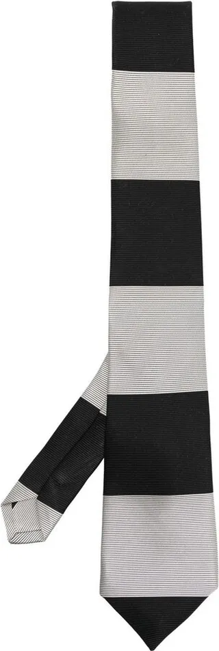Horizontal Stripe-Pattern Silk Tie