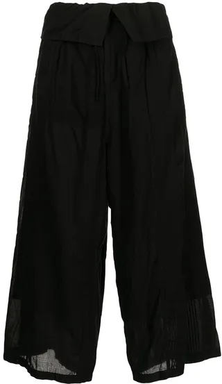 Cropped Paperbag-Waist Culottes