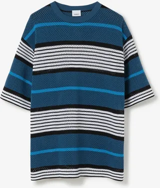Burberry Stripe Print Nylon Oversized T-shirt