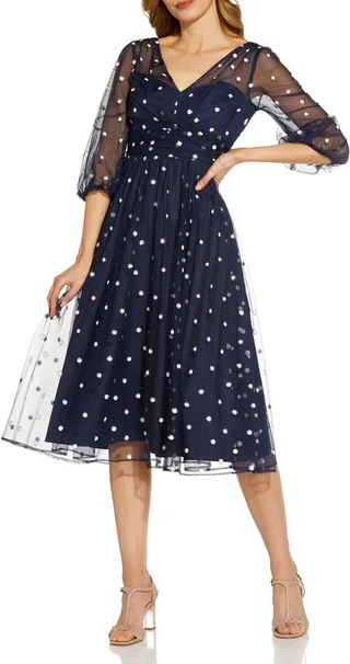 Glitter Fit & Flare Tulle Dress