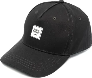 Box logo-patch cotton cap