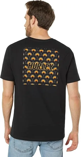 Hurley Four Corners Short Sleeve Tee (Black Multi) Men's Clothing