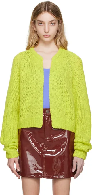 Frenckenberger Yellow Short Bomber Cardigan