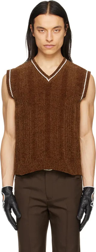 Ernest W. Baker Brown V-Neck Vest