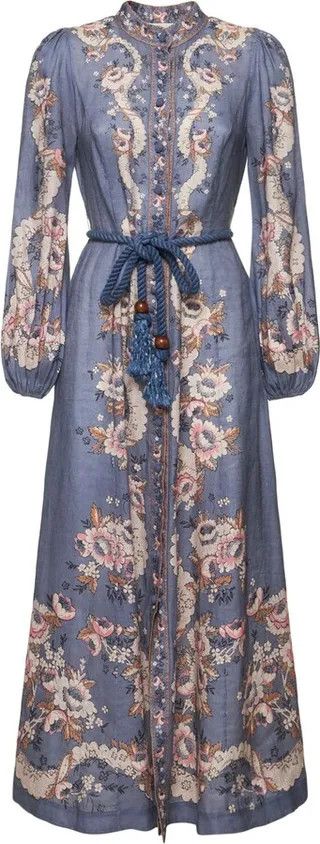 Vitali Billow linen midi dress