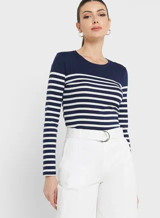 Striped Crew Neck T-Shirt