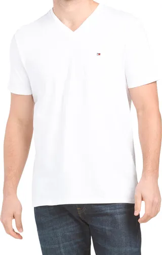 V-neck Stretch Short Sleeve Tee