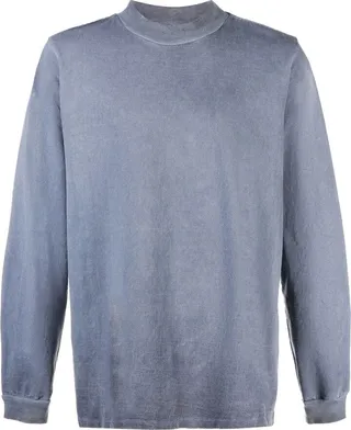 mock-neck long-sleeved T-shirt